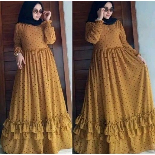 Gamis Jumbo Polkadot Terbaru L XL XXL XXXL 5XL