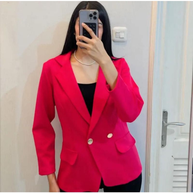 Premium Blazer Scuba Fushia