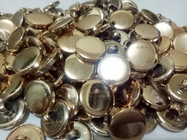 COD Isi 120 pcs Diameter 15 - 18 mm - Kancing Baju Jamur Emas Polos - Kancing Emas