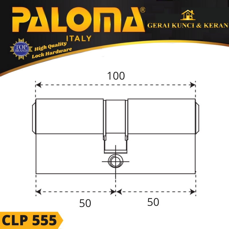 Double Cylinder PALOMA CLP 555 DELUXE DC-CK 100MM - Cylinder Kunci