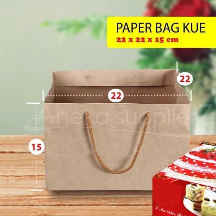 

Paper Bag Kue Cake Box | 22x22x15 cm (10 pc)