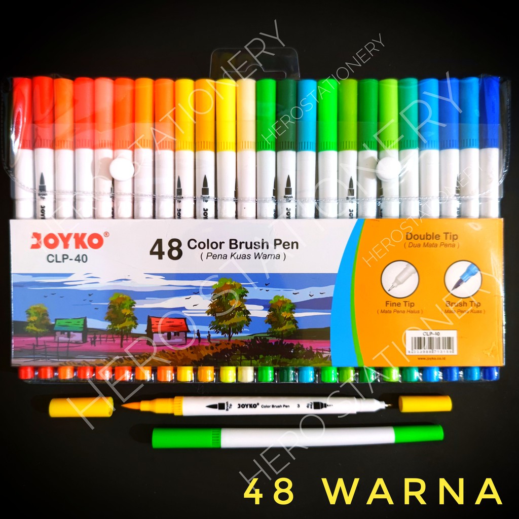 

Pen gel kuas color brush pen joyko set 48 warna CLP-40