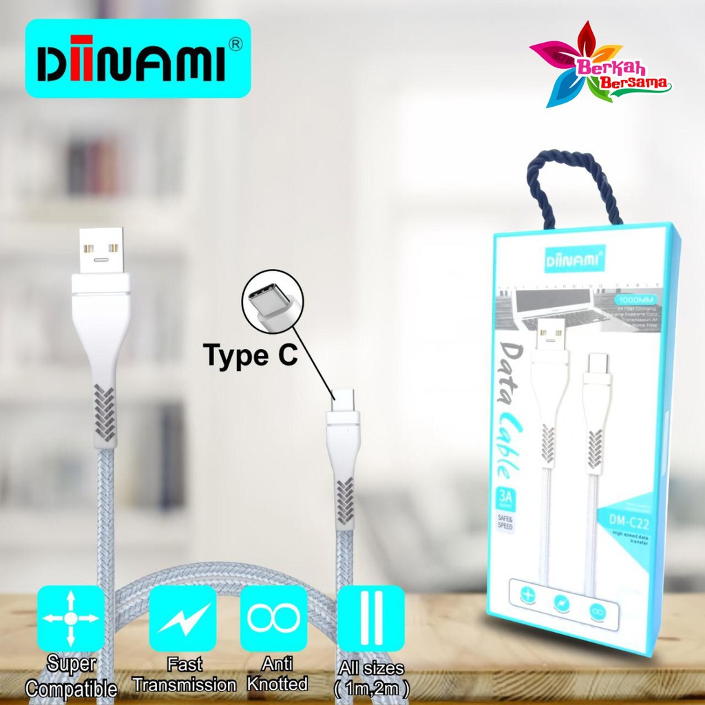 BM081 C22 DIINAMI Kabel data cable charger original ready Micro ip tipe c 1 2 3 meter 3Amper BB2612