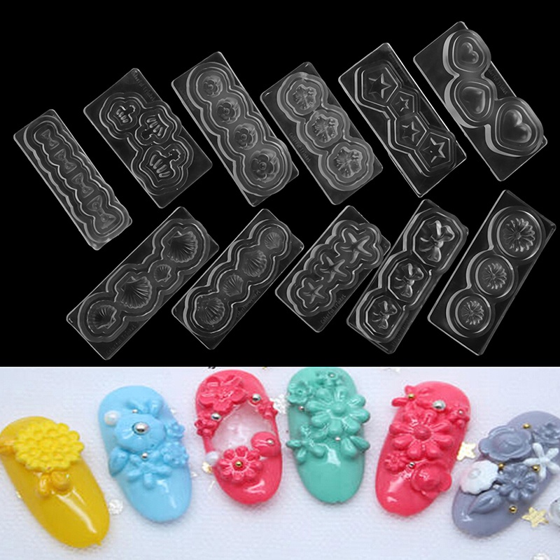 [FULL] 1Pcs 3D Nail Art Silicone Mold Stamper Carving DIY Template Manicure Decoration