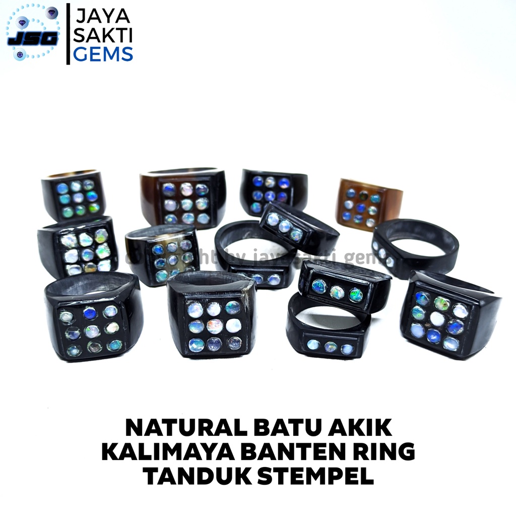 Natural Batu Akik Kalimaya Banten Ring Tanduk Stempel