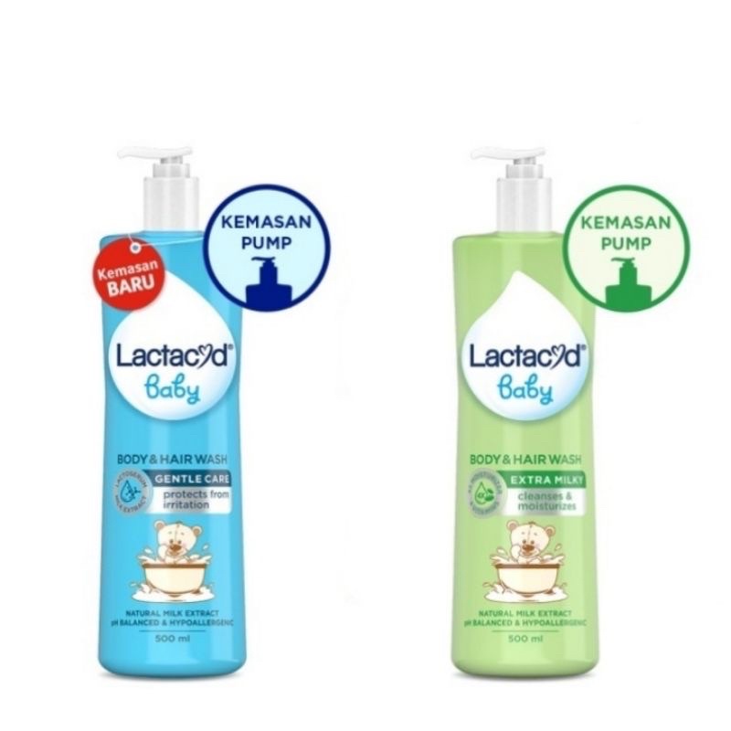 Lactacyd Baby Sabun Shampo 2in1 Head n Body 500ml Kulit Sensitif Melembabkan Kulit Bayi Kemasan PUMP