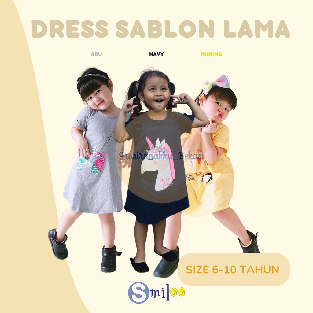 Daster Anak Smilee Sablon Junior Mix Motif Size 6-10 TAHUN