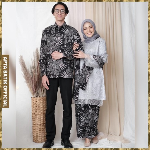 Batik Couple Tunik Tile Aurel Adelia Classic Free Selendang