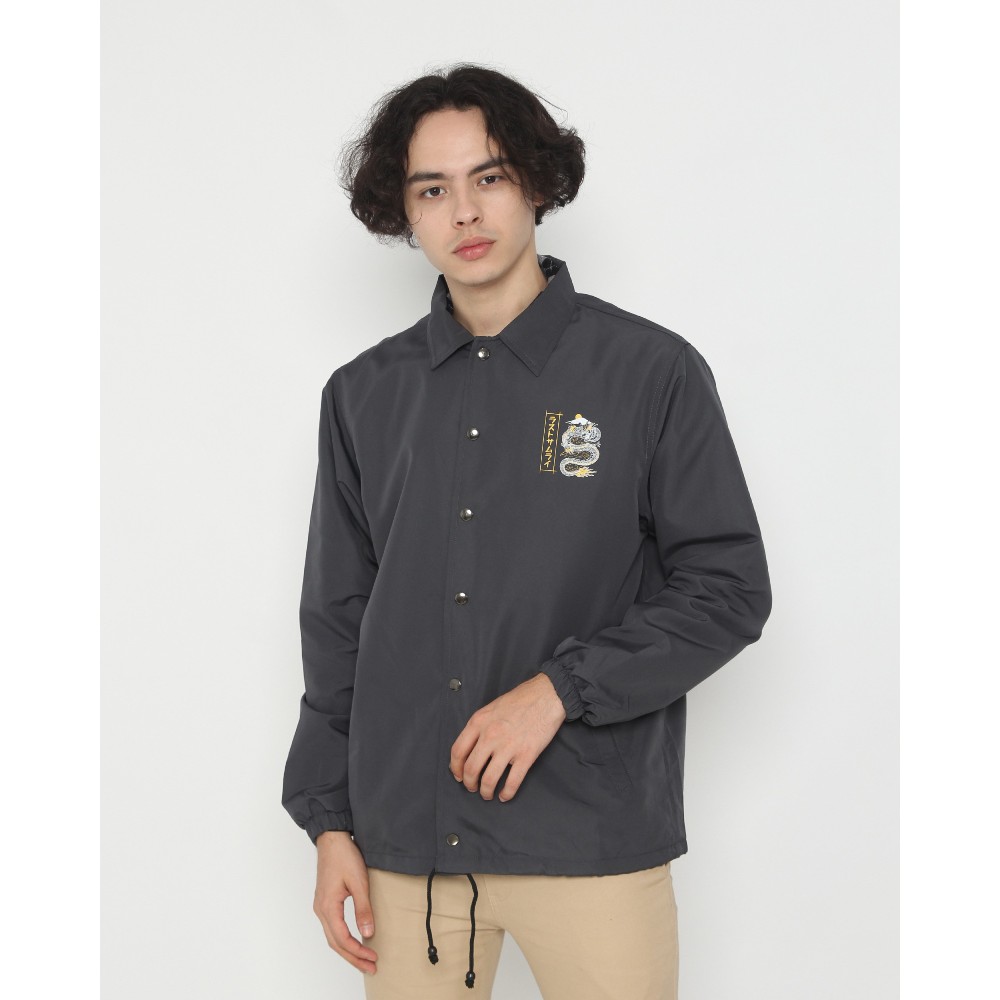Erigo Coach Jacket Art Of Peace Dark Grey-1