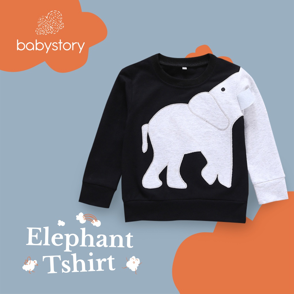 Baju bayi import korean style lucu Motif gajah