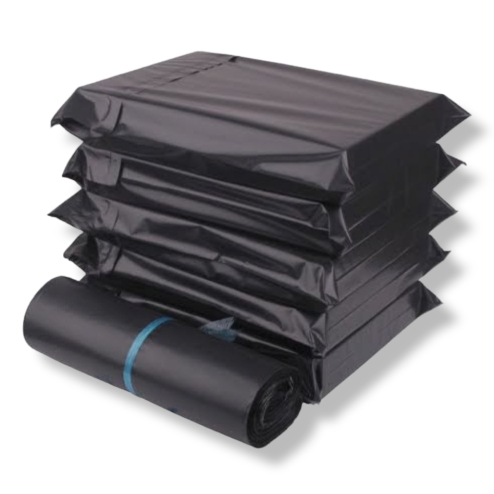 PLASTIK POLYMAILER UKURAN 28X42CM WARNA HITAM HARGA 1 ROLL ISI 100PCS