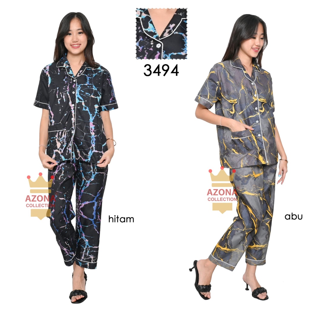 Dtree. baju tidur piyama dewasa cp motif petir / baju tidur piyama dewasa kartun eropa