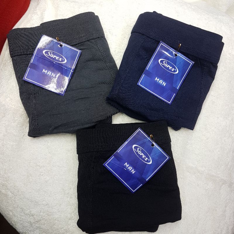 1 kotak isi 3pcs boxer merk sorek (polos)