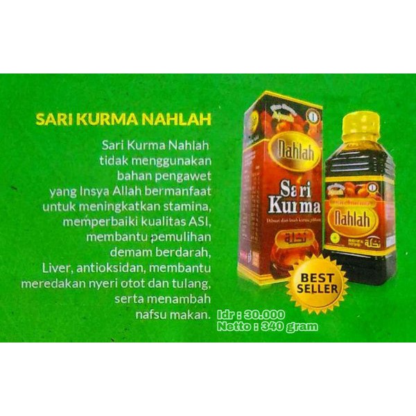 PROMO Sari Kurma Nahlah (Plus Kurma Ajwa) Meningkatkan Imunitas Tubuh BEST SELLER