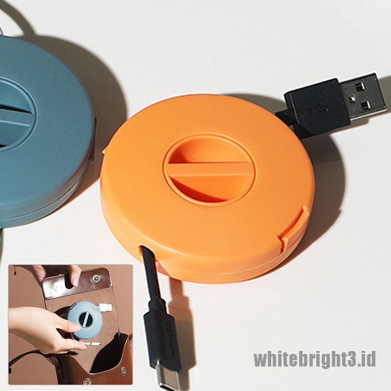 &lt; White3 &gt; Kotak Penyimpanan / Organizer Kabel Data / Charger Handphone Model Putar