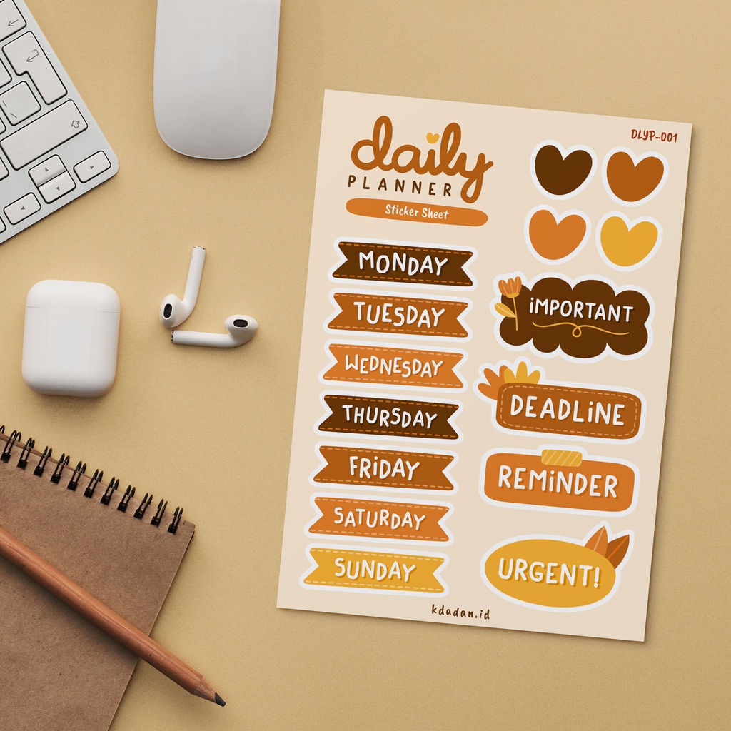 

Daily Planner Sticker Sheet / Planner / Bullet Journal / DLYP-001