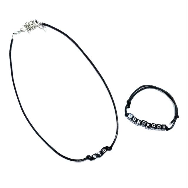 PAKET KALUNG DAN GELANG BLACK MONOCHROME (DAPAT KALUNG DAN GELANG NAMA)