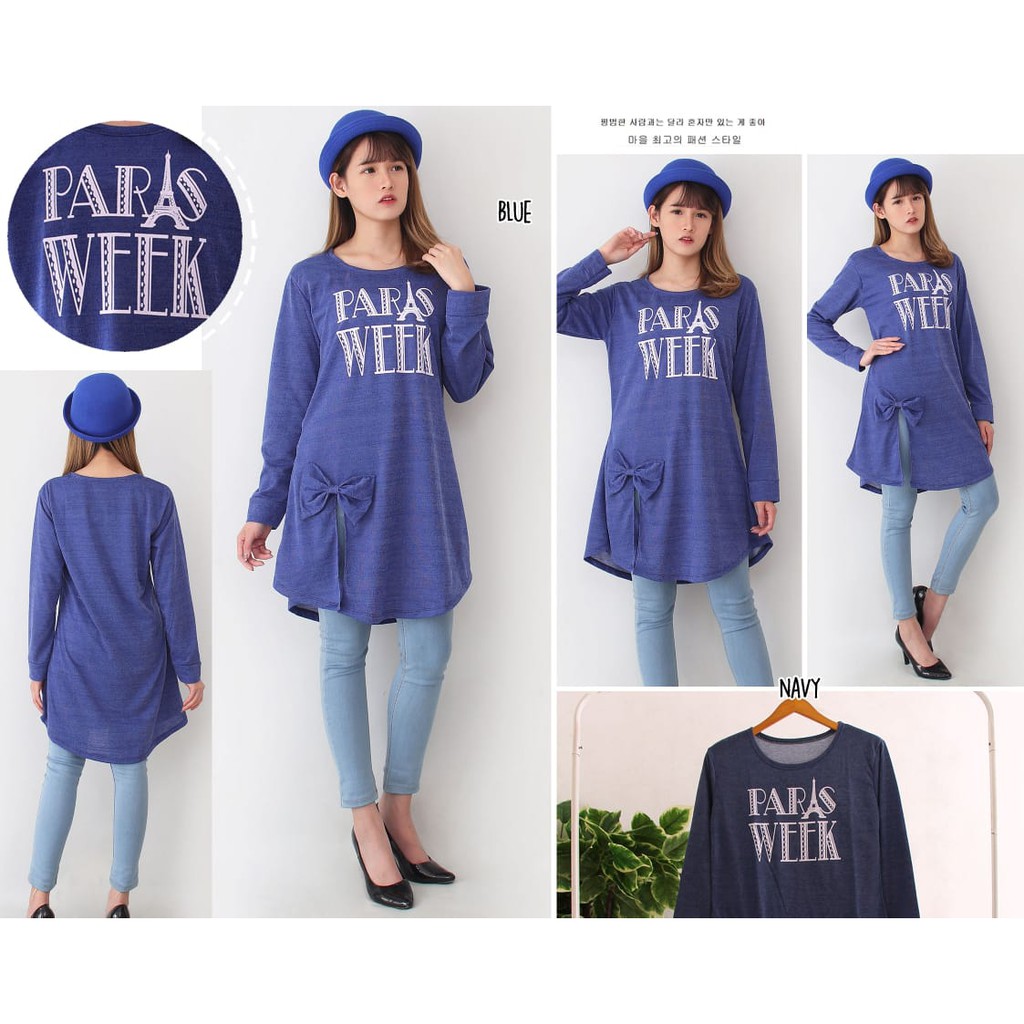 Myco Atasan Babytery Denim | Tunik Gambar Paris