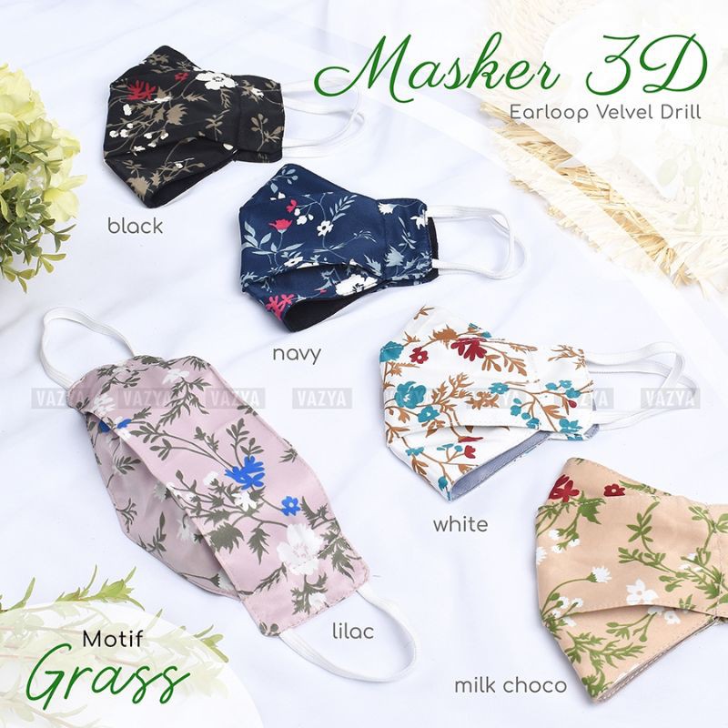 Masker 3D Earloop Velvet Drill