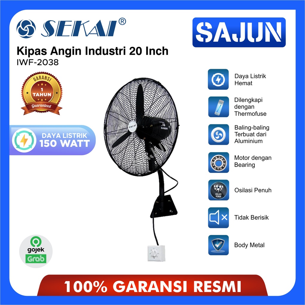 Sekai Kipas Angin Dinding Industri 20 Inch IWF 2038 / IWF2038