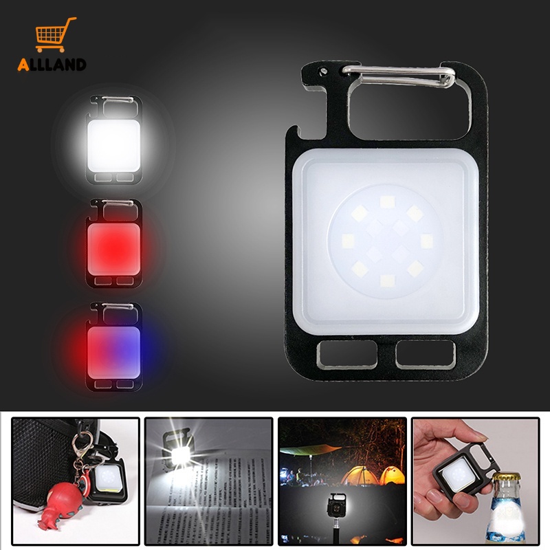 1pc Gantungan Kunci Lampu LED Mini Multifungsi Dengan Pembuka Botol + Lampu LED