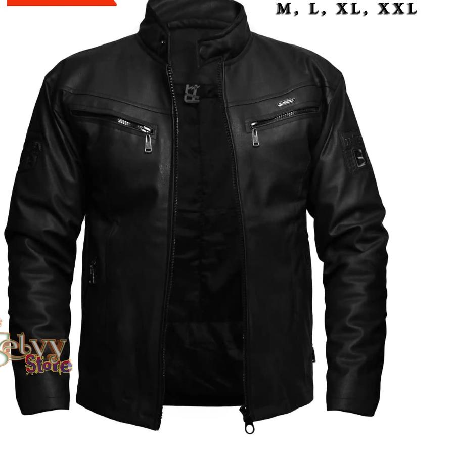 JAKET KULIT PRIA ORIGINAL 100% / JAKET MOTOR PRIA ANTI AIR DAN ANGIN / JAKET PRIA JUMBO <
