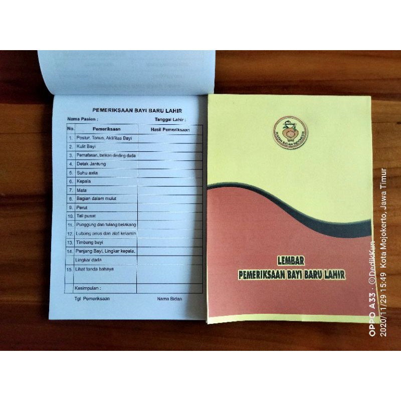 

BUKU LEMBAR PEMERIKSAAN BAYI BARU LAHIR
