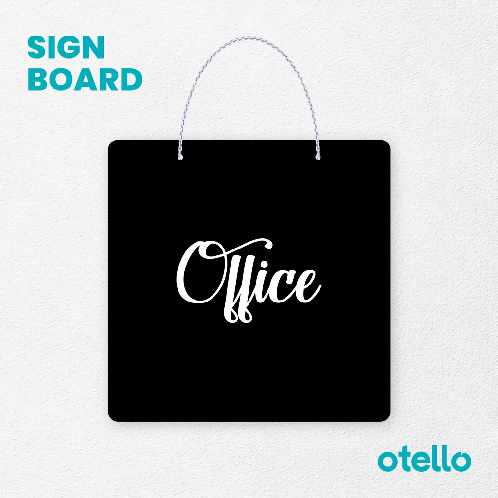 Otello Signage Tuisan Office Signage Board Acrylic Papan Gantung Akrilik Rantai Petunjuk Toko Modern Minimalist Kafe Restoran Kantor Gedung Cafe