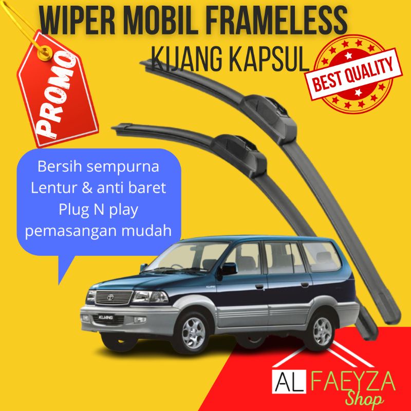 Wiper Kaca Mobil FramelessToyota Kijang 1 Set 2 Pcs