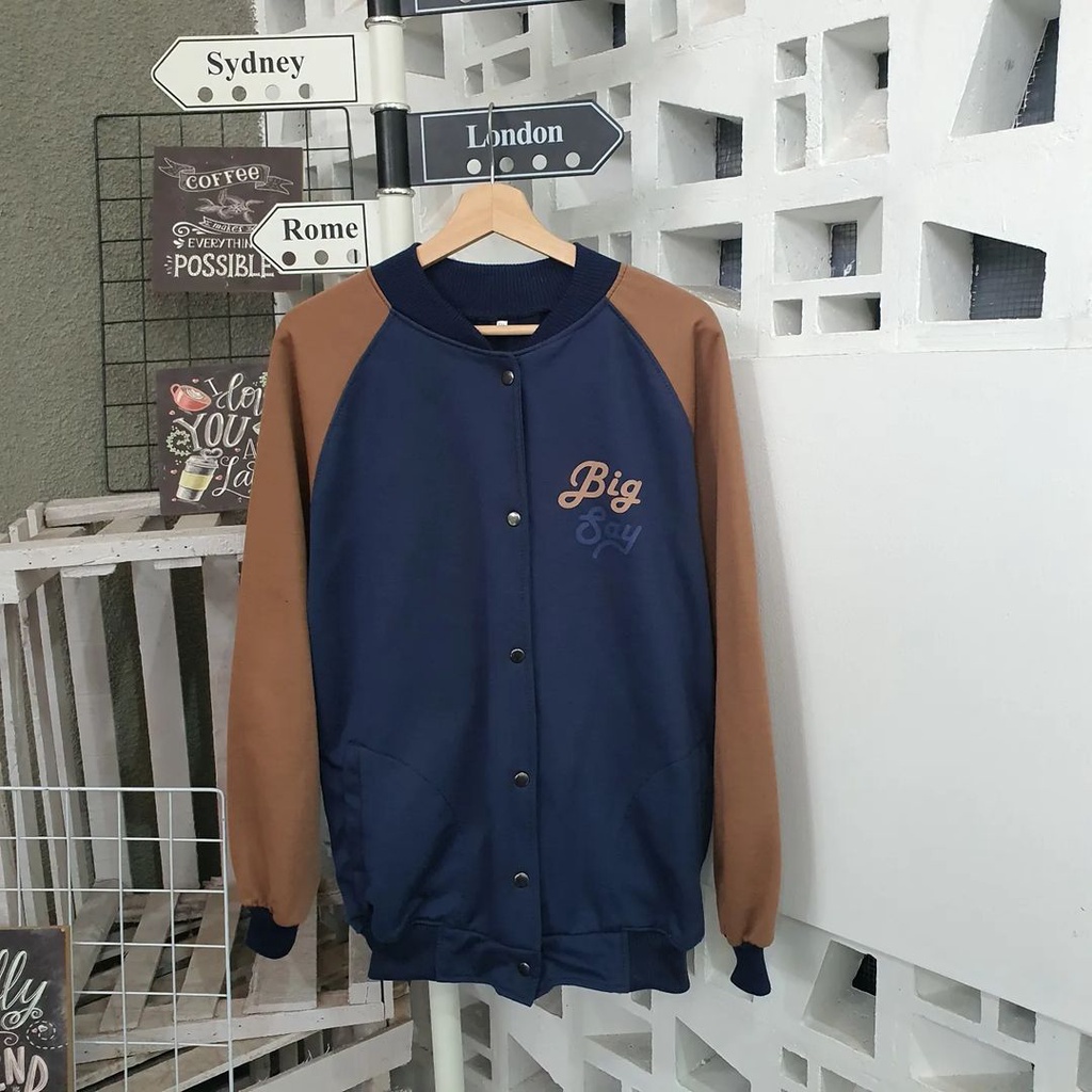 Jaket Baseball Base Ball BIG SAY XXL Wanita/Pria