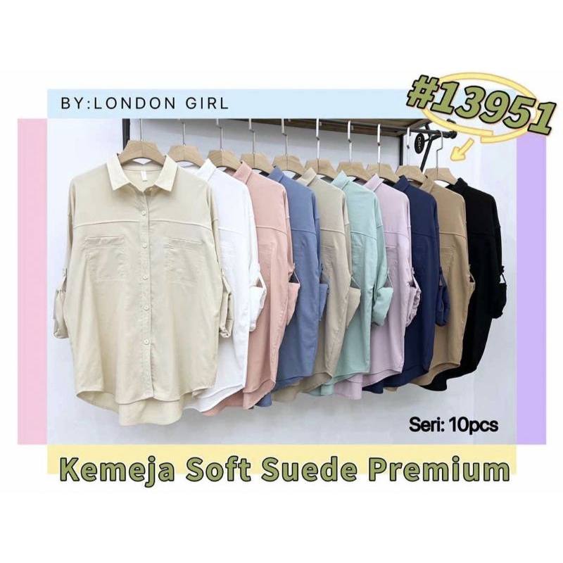 London Girl,kemeja soft suede premium