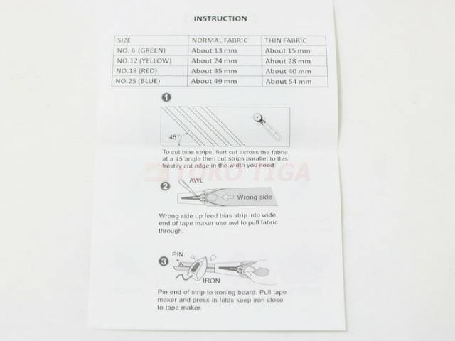 Alat Pembuat Bisban isi 4 Pcs CY-BTM-S4 - Bias Tape Maker Set