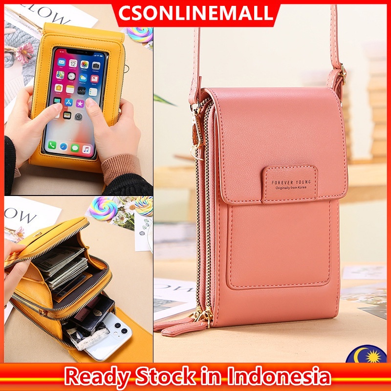 CSONLINEMALL Layar Sentuh Ponsel Tas Dompet Tas Selempang Wanita Dompet Kecil Tas Bahu