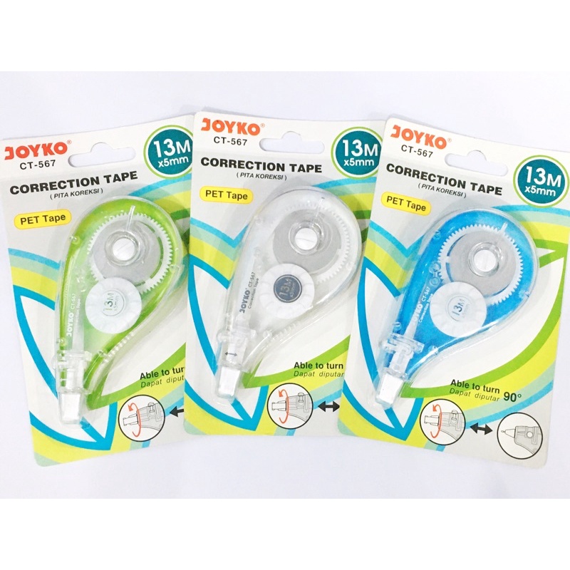 

( 1 Pcs ) Correction Tape / Tip Ex Kertas Joyko CT-567 13mx5mm