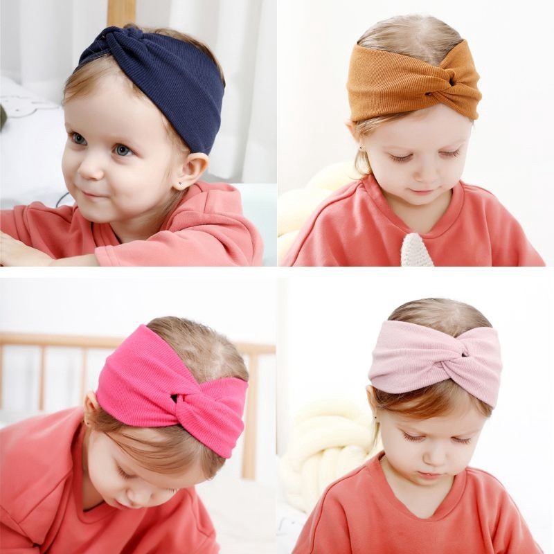 DK Bandana SIMPUL SILANG Elastis / Top Knot Headband Bandana Anak Perempuan