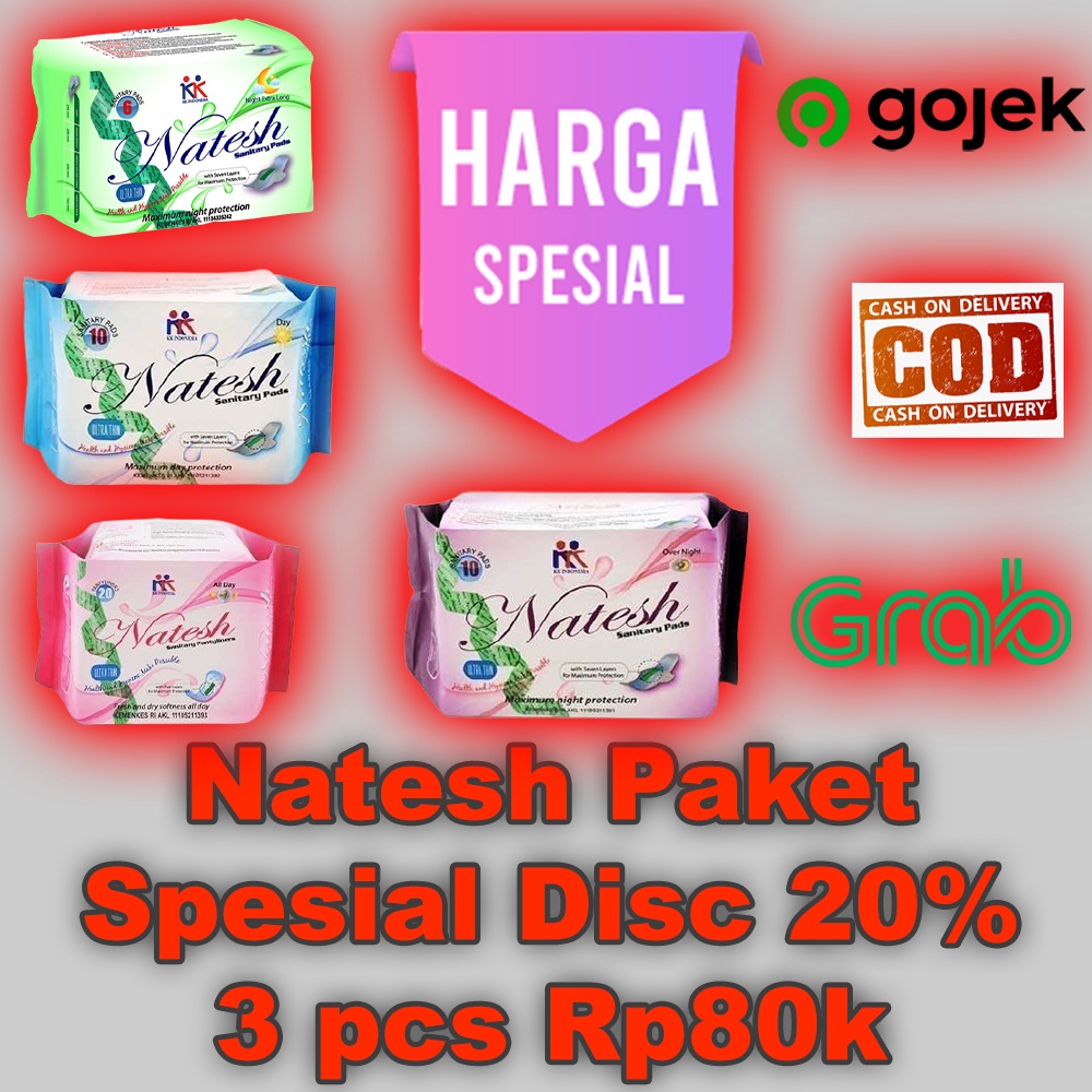 PROMO natesh pembalut natesh pantyliner natesh day natesh pembalut night natesh panty natesh day pem