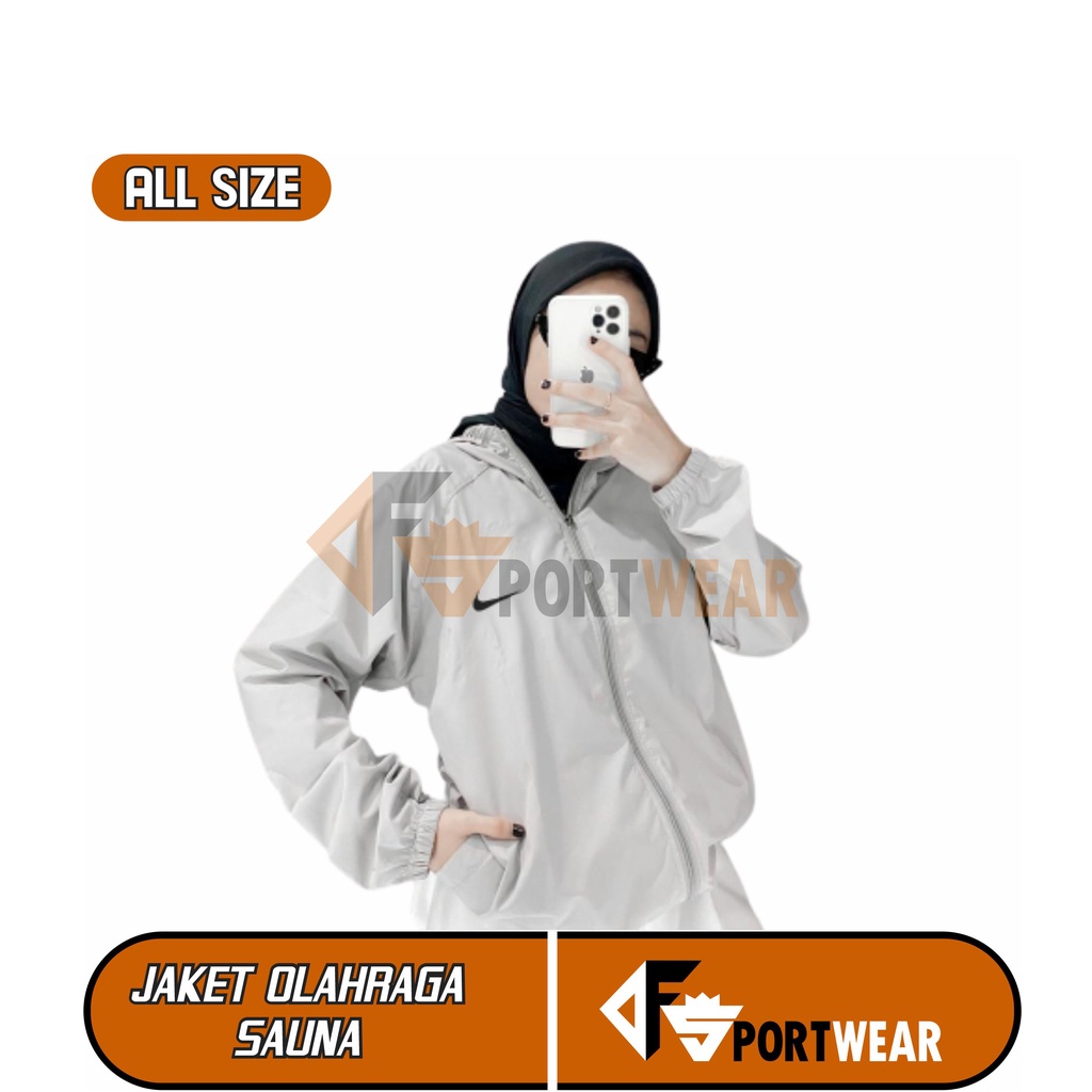 Jaket Sauna Suit Jaket Parasut Olahraga,Jogging, Lari, Bersepeda, Gym Fitnes, Senam Olahraga kardio Jaket Pembakar Lemak