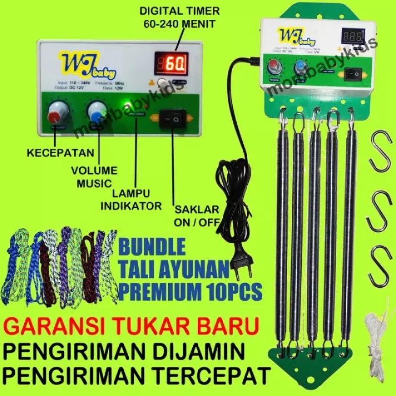 TERMURAH Paket Hemat WJBABY +10pcs Tali Premium. Mesin Ayunan Listrik / Elektrik Bayi Otomatis