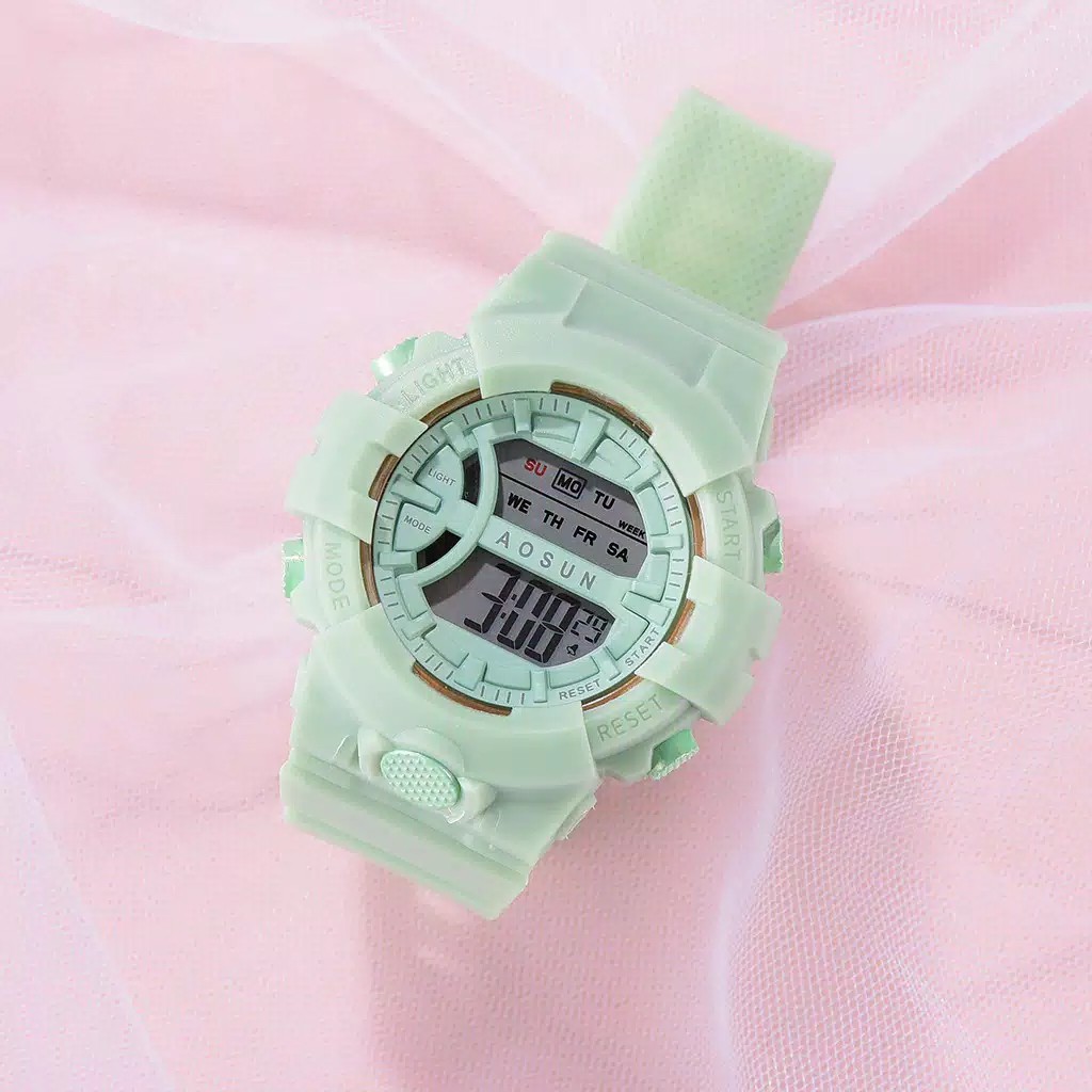 TERBARU JAM TANGAN WANITA DIGITAL KOREAN STYLE TALI WARNA