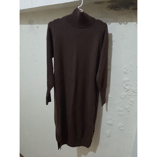 Knit Dress Coklat Brown Cokelat / Dress Rajut / Korean Dress / Dress Korea