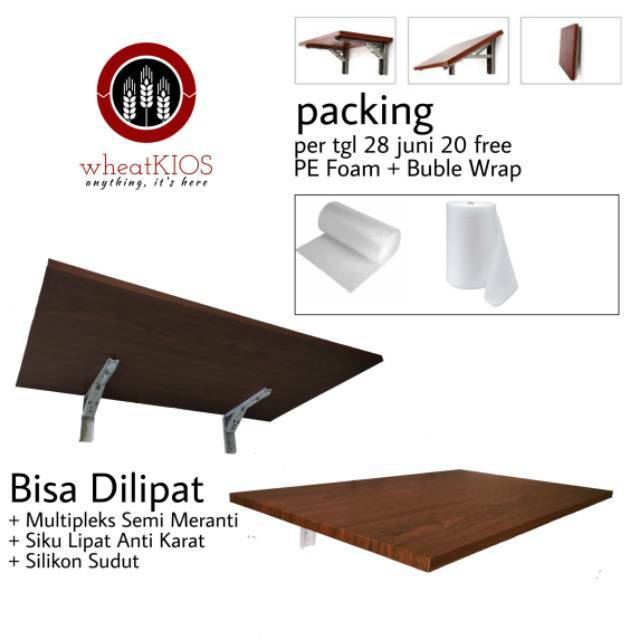  COD Size 60x30cm Meja  Lipat Dinding Minimalis  Bracket 