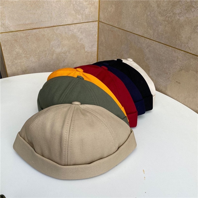 Topi Model brimless Gaya Vintage Untuk Pria