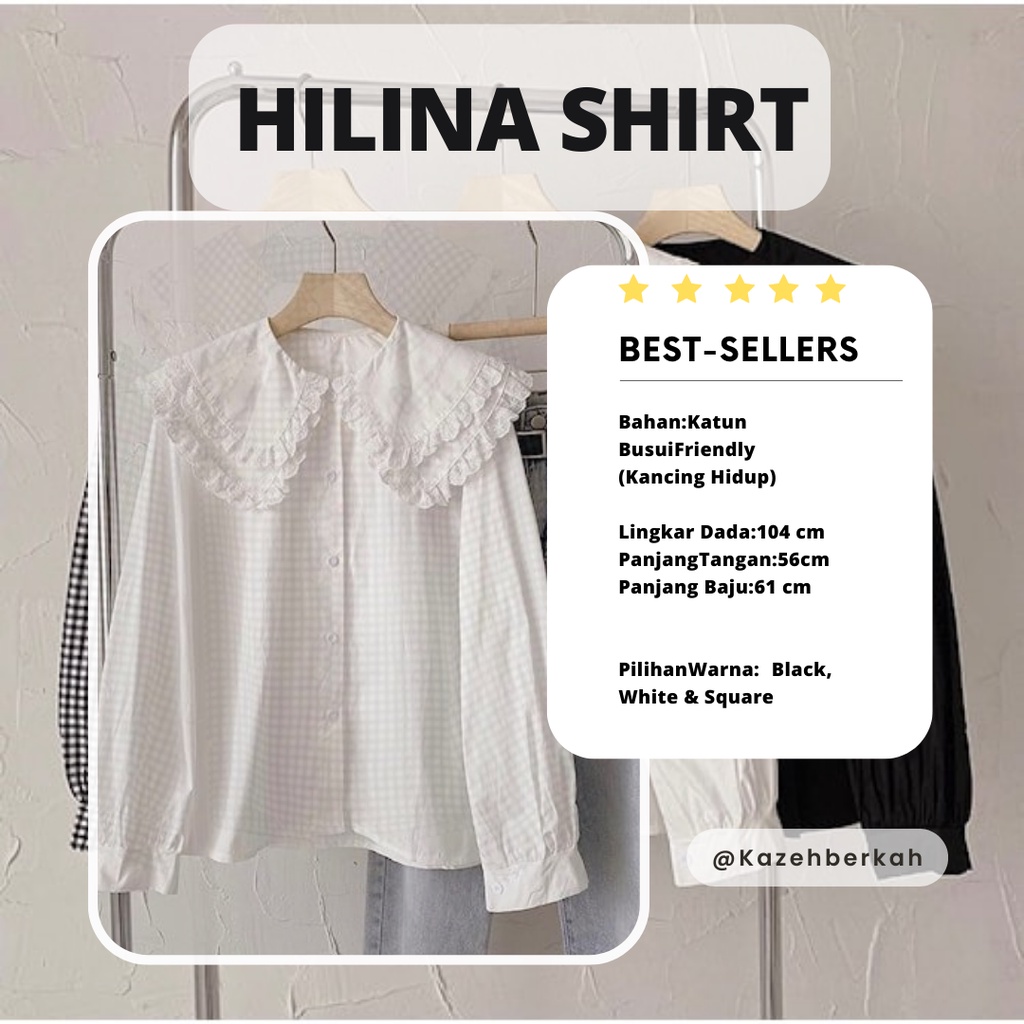 HILINA SHIRT - Kemeja Simpel Wanita,Fashion Wanita, Atasan Wanita, Kemeja Wanita