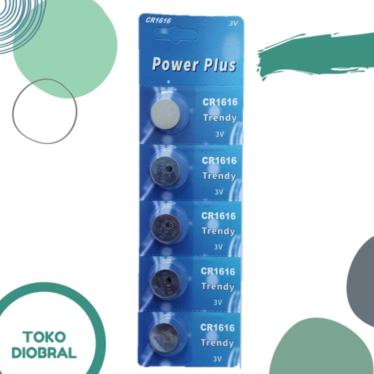 Baterai Kancing Jam CR1616 3V Trendy 5 biji