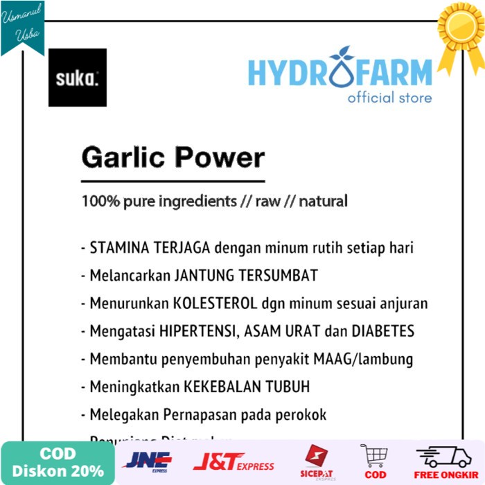 

◾COD◾ Suka - Garlic Power / Jus Bawang Putih Herbal (350ml)