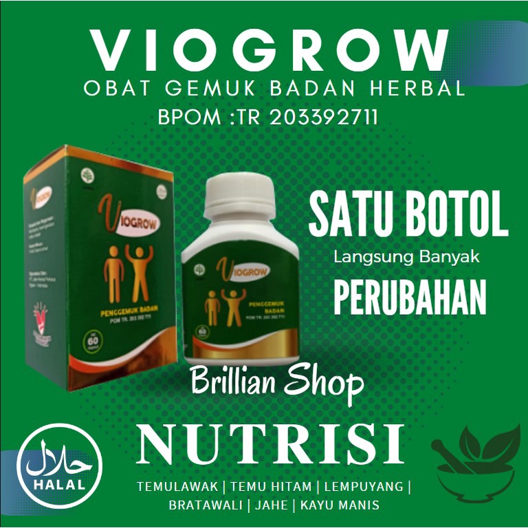 Viogrow Obat Penambah Berat Badan dan Nafsu Makan Herbal Alami BPOM Original