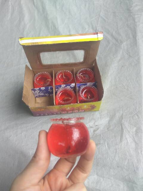 Lilin jelly sembahyang bulat 6pcs kaca