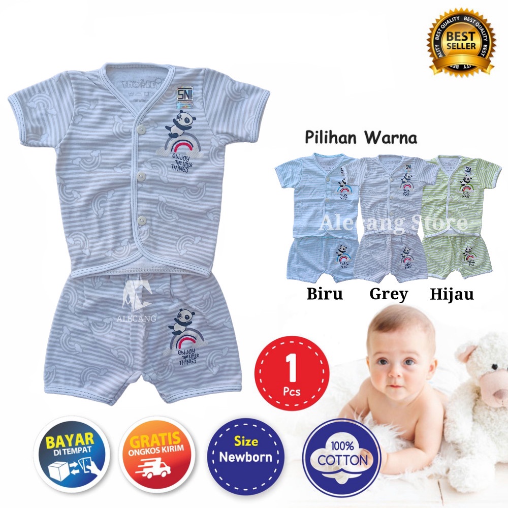 Setelan Pendek Baju Bayi Laki-laki / Perempuan size NEWBORN Bulan MOTIF KARAKTER