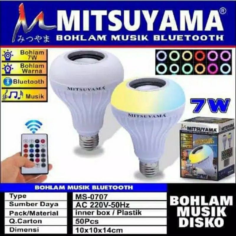 BOHLAM LAMPU MUSIK SPEAKER BLUETOOTH MITSUYAMA MS-0707 - BOHLAM REMOTE -BOHLAM SPEAKER