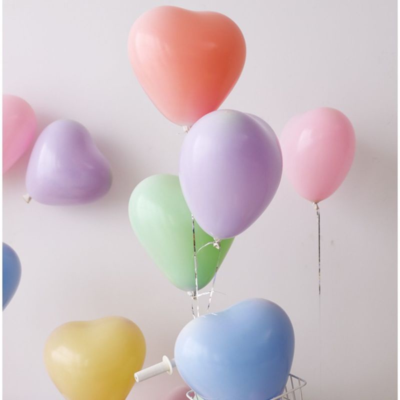 Balon Pastel Bentuk Hati Heart 10 inch 10&quot; warna warni macaroon makaron ecer tebal latex lateks unik decor unik ulang tahun pesta party toys anak kids party anak partey hiasan balon malang grosir termurah malang murce Little Miss Sunshine